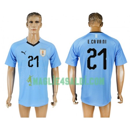 Maglia Uruguay Edinson Cavani 21 Prima Divisa Mondiali di Calcio 2018