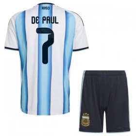 Maglia Argentina De Paul 7 Bambino Prima Divisa Mondiali 2026