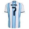 Maglia Argentina De Paul 7 Prima Divisa Mondiali 2026