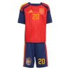 Maglia Spagna Pedri 20 Bambino Prima Divisa Mondiali 2026