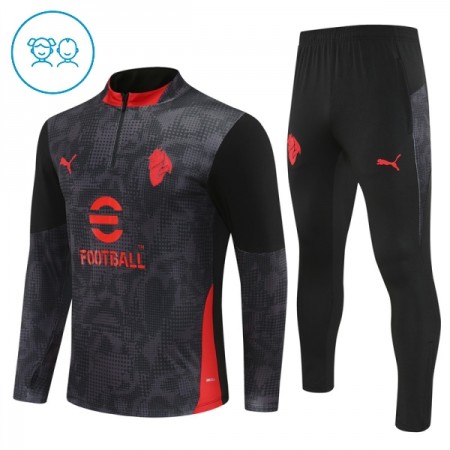 A.C. Milan Bambino Felpe da Allenamento 2025-26 Quarto-Zip Nera