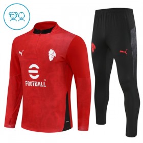A.C. Milan Bambino Felpe da Allenamento 2025-26 Quarto-Zip Rossa