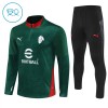 A.C. Milan Bambino Felpe da Allenamento 2025-26 Quarto-Zip Verde