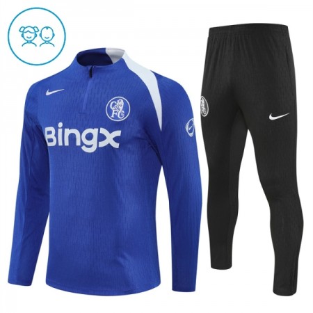 Chelsea Bambino Felpe da Allenamento 2025-26 Quarto-Zip Blu