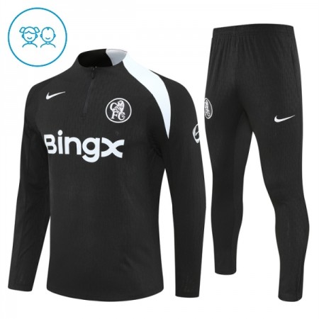 Chelsea Bambino Felpe da Allenamento 2025-26 Quarto-Zip Nera Chelsea Bambino Felpe da Allenamento 2025-26 Quarto-Zip Nera