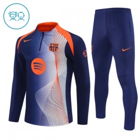 FC Barcelona Bambino Felpe da Allenamento 2025-26 Quarto-Zip Blu