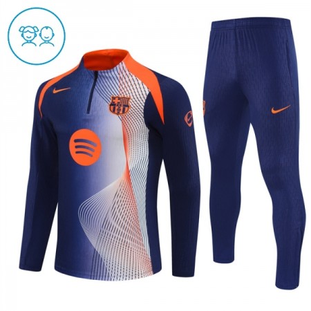FC Barcelona Bambino Felpe da Allenamento 2025-26 Quarto-Zip Blu
