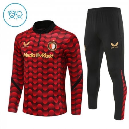Feyenoord Rotterdam Bambino Felpe da Allenamento 2025-26 Quarto-Zip Rossa