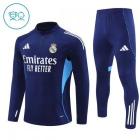 Real Madrid Bambino Felpe da Allenamento 2025-26 Quarto-Zip Navy