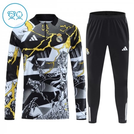 Real Madrid Marvel Bambino Felpe da Allenamento 2026-27 Quarto-Zip Nera