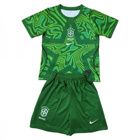 Maglia Brasile Portiere Bambino Prima Divisa Mondiali 2026 Verde