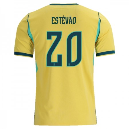 Maglia Brasile Estevao 20 Prima Divisa Mondiali 2026