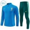 Brasile Bambino Felpe da Allenamento 2026-27 Quarto-Zip Blu Brasile Bambino Felpe da Allenamento 2026-27 Quarto-Zip Blu