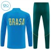 Brasile Bambino Felpe da Allenamento 2026-27 Quarto-Zip Blu