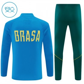 Brasile Bambino Felpe da Allenamento 2026-27 Quarto-Zip Blu