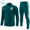 Brasile Bambino Felpe da Allenamento 2026-27 Quarto-Zip Verde Brasile Bambino Felpe da Allenamento 2026-27 Quarto-Zip Verde