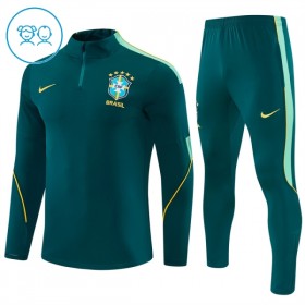 Brasile Bambino Felpe da Allenamento 2026-27 Quarto-Zip Verde