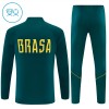 Brasile Bambino Felpe da Allenamento 2026-27 Quarto-Zip Verde