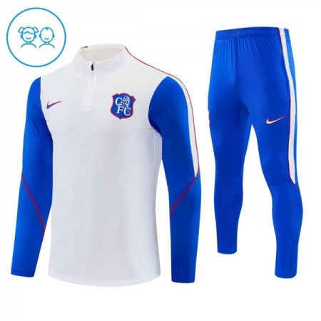 Chelsea Bambino Felpe da Allenamento 2026-27 Quarto-Zip Bianca Chelsea Bambino Felpe da Allenamento 2026-27 Quarto-Zip Bianca