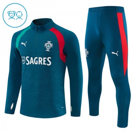 Portogallo Bambino Felpe da Allenamento 2026-27 Quarto-Zip Blu Portogallo Bambino Felpe da Allenamento 2026-27 Quarto-Zip Blu