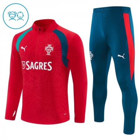 Portogallo Bambino Felpe da Allenamento 2026-27 Quarto-Zip Rossa Portogallo Bambino Felpe da Allenamento 2026-27 Quarto-Zip Rossa