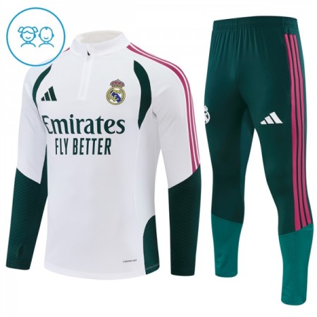 Real Madrid Bambino Felpe da Allenamento 2026-27 Quarto-Zip Bianca Real Madrid Bambino Felpe da Allenamento 2026-27 Quarto-Zip Bianca