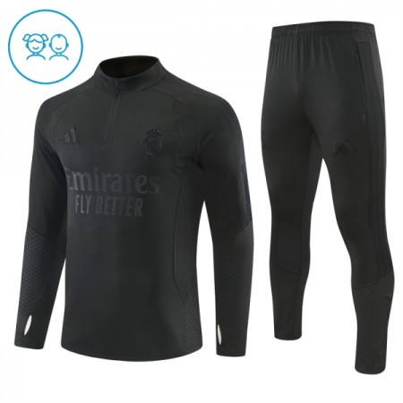 Real Madrid Bambino Felpe da Allenamento 2026-27 Quarto-Zip Nera Real Madrid Bambino Felpe da Allenamento 2026-27 Quarto-Zip Nera